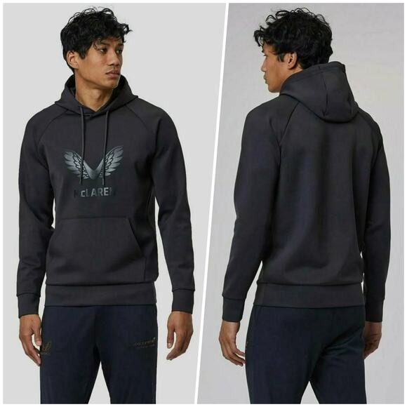 McLaren | Men | F1 Black Logo Stretch LS  Performance Hoodie | Sz Small - Picture 14 of 14